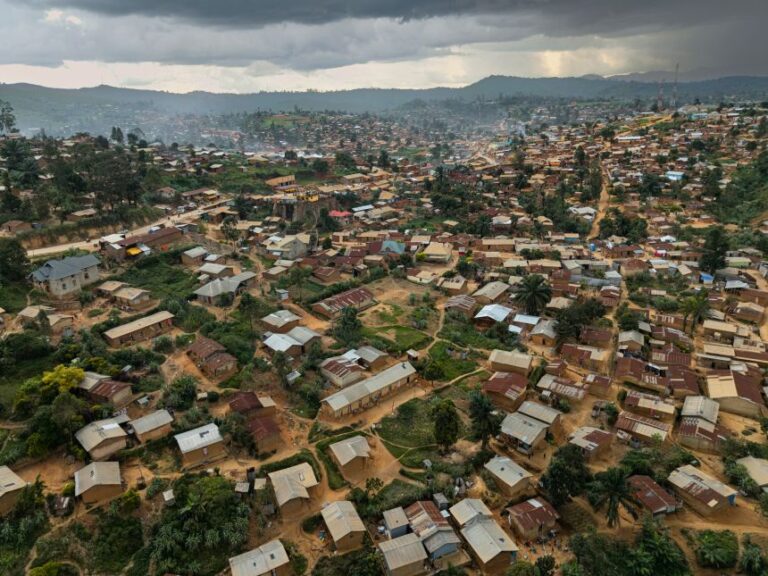 An aerial view of Mongbwalu, Democratic Republic of Congo, on May 21, 2026.
