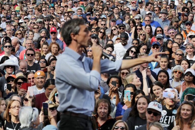 Senate candidate Beto O'Rourke addresses a campaign rally at the Pan American Neighborhood Park in Austin, Texas, on November 4, 2018.