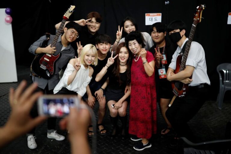 Social media star Park Mak-rye, known as Korea Grandma, at a 2017 festival in Seoul.