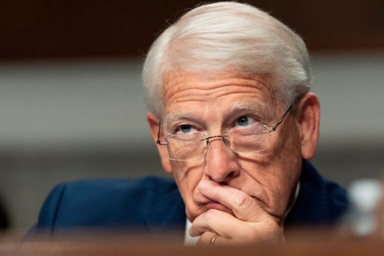 Senate Armed Services Committee Chair Roger Wicker attends a hearing on Capitol Hill on May 13.
