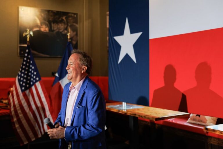 Ken Paxton during a campaign event at The Angry Elephant in Magnolia, Texas, on May 20.