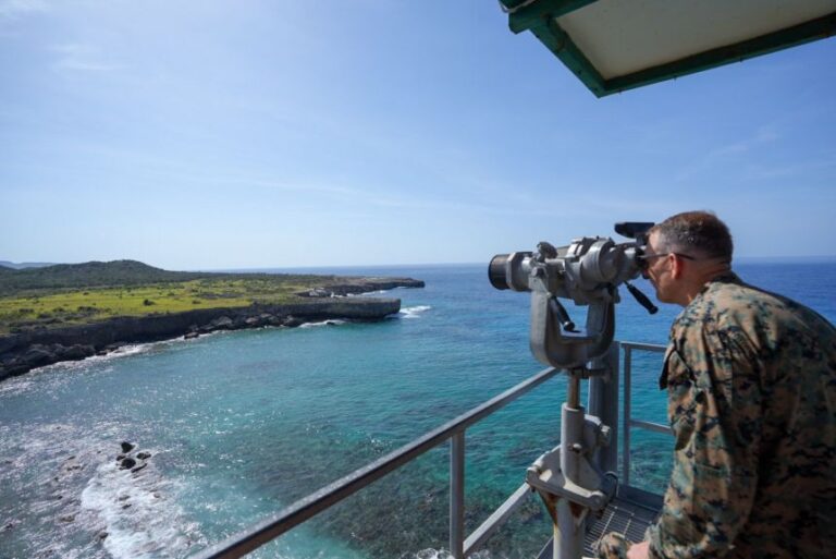 SOUTHCOM Commander Gen. Francis L. Donovan inspects Naval Station Guantanamo Bay’s security posture.