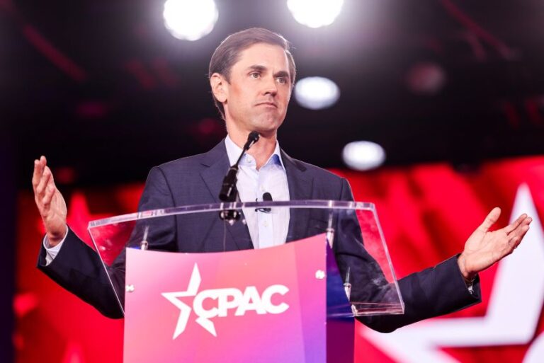 Mayes Middleton speaks during Conservative Political Action Committee in Grapevine, Texas, on March 26.