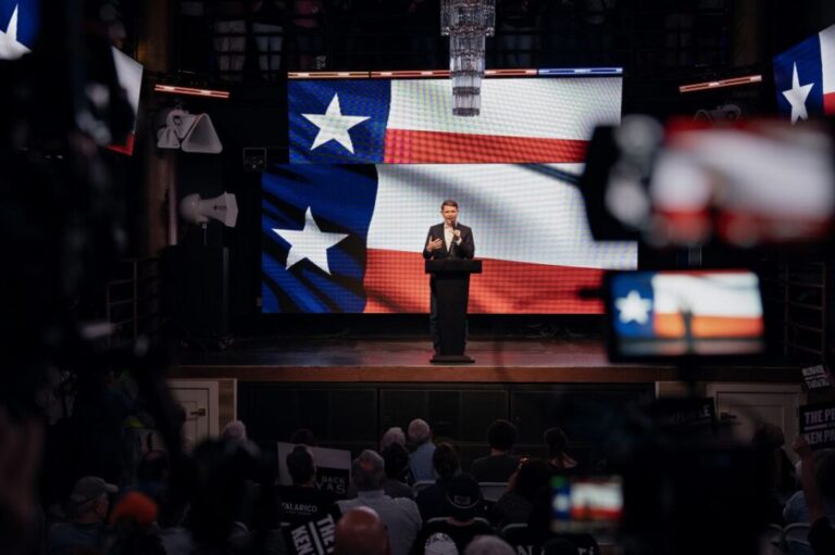 Democratic Senate candidate James Talarico speaks at a rally at Rich's Houston on May 27, 2026 in Houston, Texas.