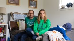Jesse, left, and Mollie Merkel. Description: Sitting on Fletcher’s bed.