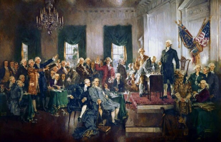 “Scene at the Signing of the Constitution of the United States,” by Howard Chandler Christy.