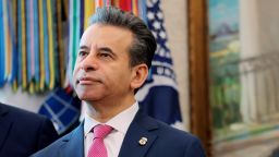 Food and Drug Administration Commissioner Marty Makary listens as President Donald Trump speaks in the Oval Office of the White House on December 18, 2025.