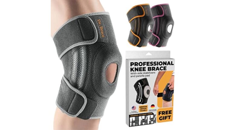 DR. BRACE ELITE Knee Brace with Side Stabilizers & Patella Gel Pads for Maximum Knee Pain Support and fast recovery for men and women-Please Check How To Size Video (Moon, X-Large)