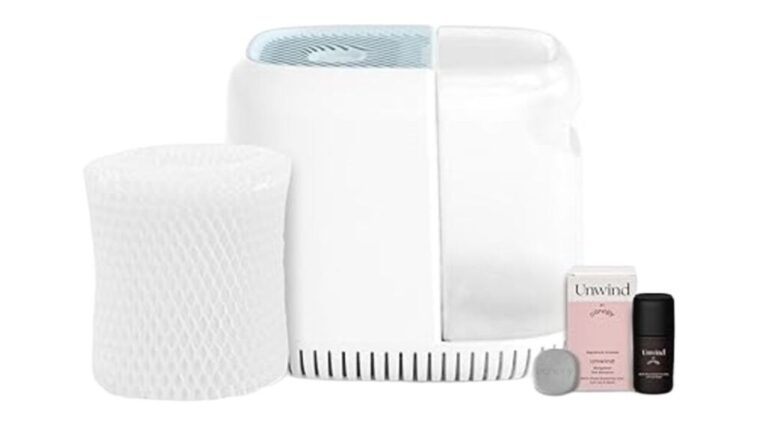 Canopy Bedside Humidifier, Blue Humidifier, 36 HR Run Time, 2.5L Capacity - Help Alleviate Symptoms of Allergies, Flu, Cold, Dry Skin Includes Humidifier, Unwind Aroma, Filter, Power Cord & Adapter