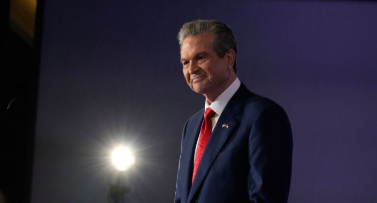 Georgia gubernatorial candidate Rick Jackson speaks during a Georgia primary election party on Tuesday, May 19, in Atlanta.