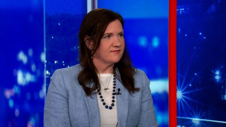 Rebecca Kelly Slaughter, one of two Democratic members of the Federal Trade Commission fired by President Donald Trump, speaks with CNN on Wednesday, March 19, 2025.