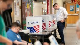 COLUMBIA, SOUTH CAROLINA - JUNE 9: A voter fills out a ballot on Election Day for the midterm primary on June 9, 2026 at Hand Middle School in Columbia, South Carolina. Four U.S. states conducted midterm primary elections on Tuesday. (Photo by Sean Rayford/Getty Images)