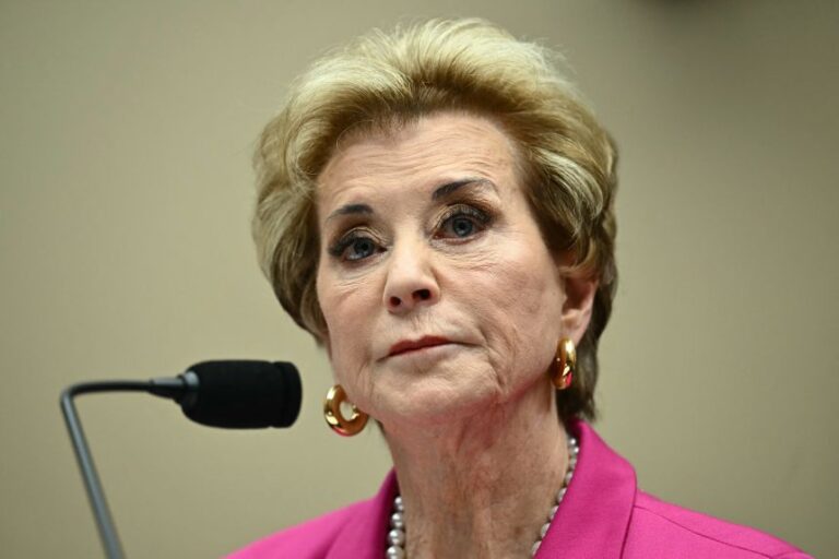 Education Secretary Linda McMahon testifies at a House committee hearing on May 14.