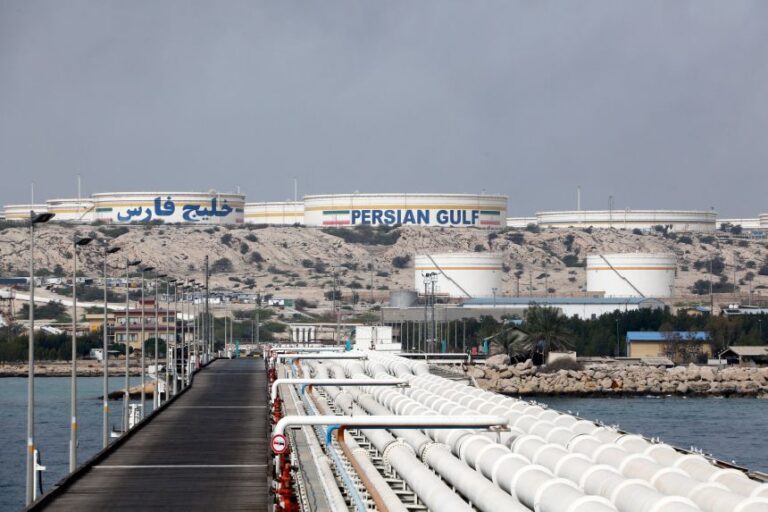 A picture taken on March 12, 2017, shows an oil facility on Kharg Island.