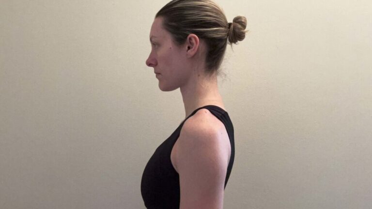 Woman with improved posture after 60 day posture challenge