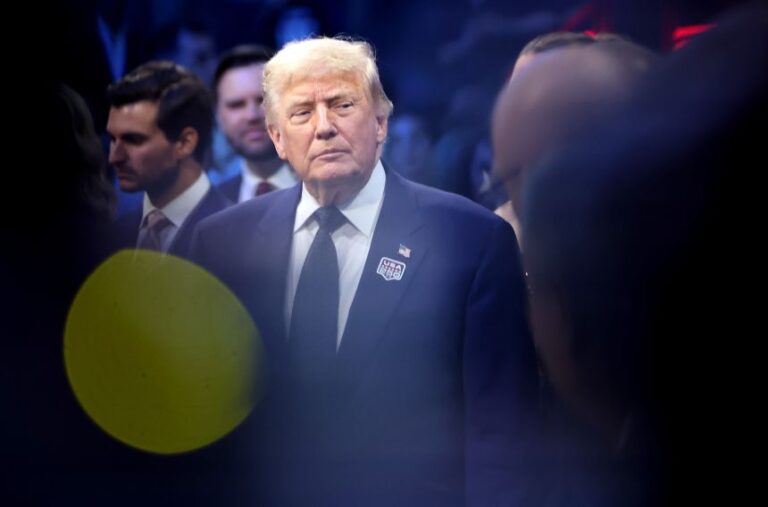 President Donald Trump is seen during UFC Freedom 250 at the White House on June 14.