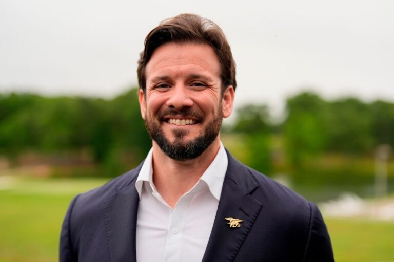 Republican candidate for US Senate, Jared Hudson poses for a for a photo during the Stars of the State luncheon sponsored by the Wiregrass Republican Women, May 7, 2026, in Enterprise, Alabama.