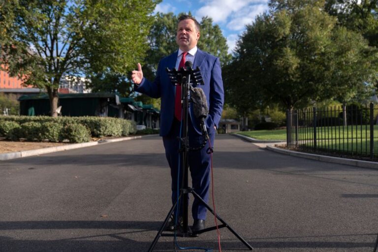 Bill Pulte speaks with reporters at the White House, on September 2, 2025.