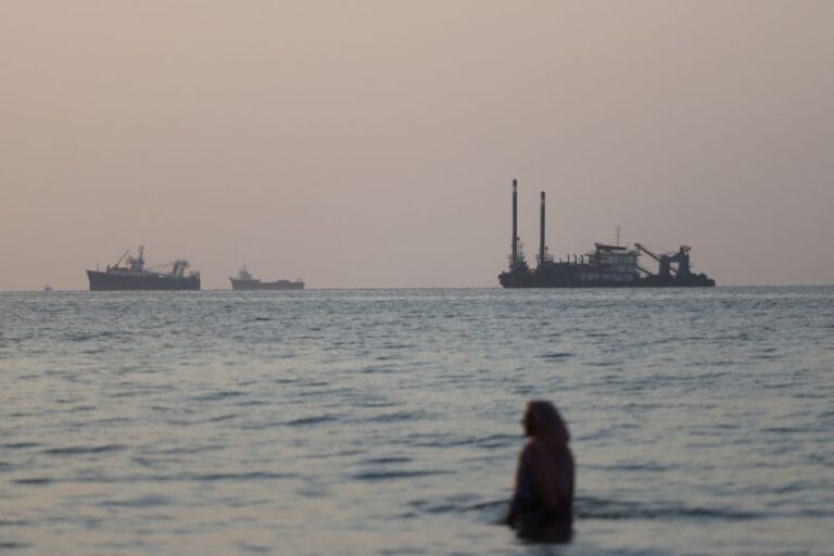 Vessels in the Strait of Hormuz near the beach of Bandar Abbas, Iran, June 8, 2026.