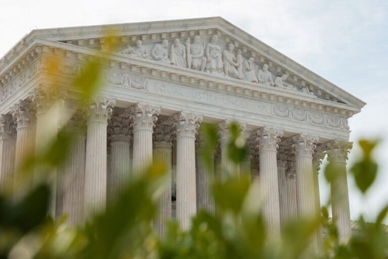 Greenery frames the Supreme Court in Washington, DC, on June 22.