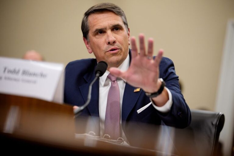 Acting US Attorney General Todd Blanche testifies during a House Committee on Appropriations, Subcommittee on Commerce, Justice, Science, and Related Agencies hearing in the Rayburn House Office Building on June 02, in Washington, DC.