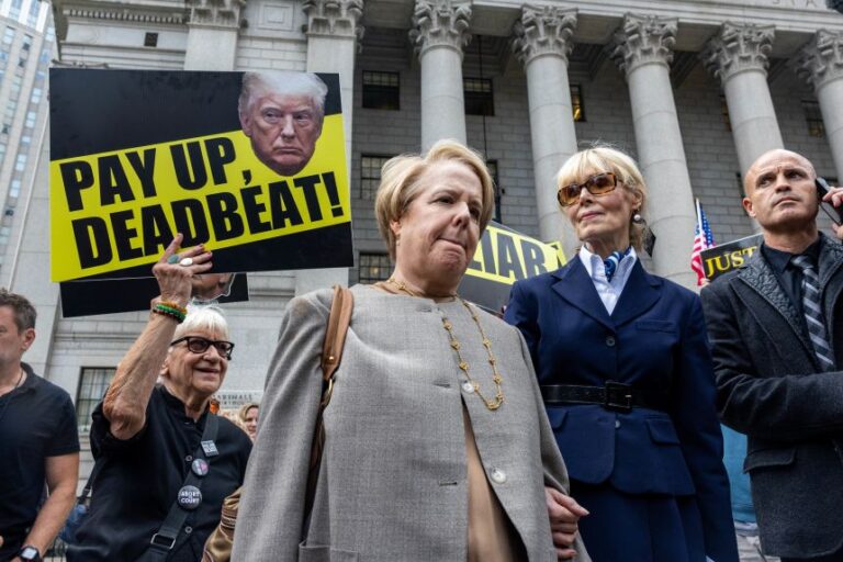 E. Jean Carroll leaves the courthosue on September 6, 2024 in New York City. Both parties appear in court today as Trump's lawyers fight to overturn the jury's finding that he sexually abused E. Jean Carroll.