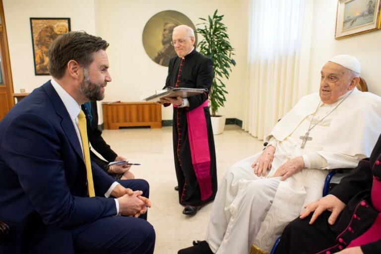 Pope Francis meets with US Vice President JD Vance on Easter Sunday at the Vatican, April 20, 2025.