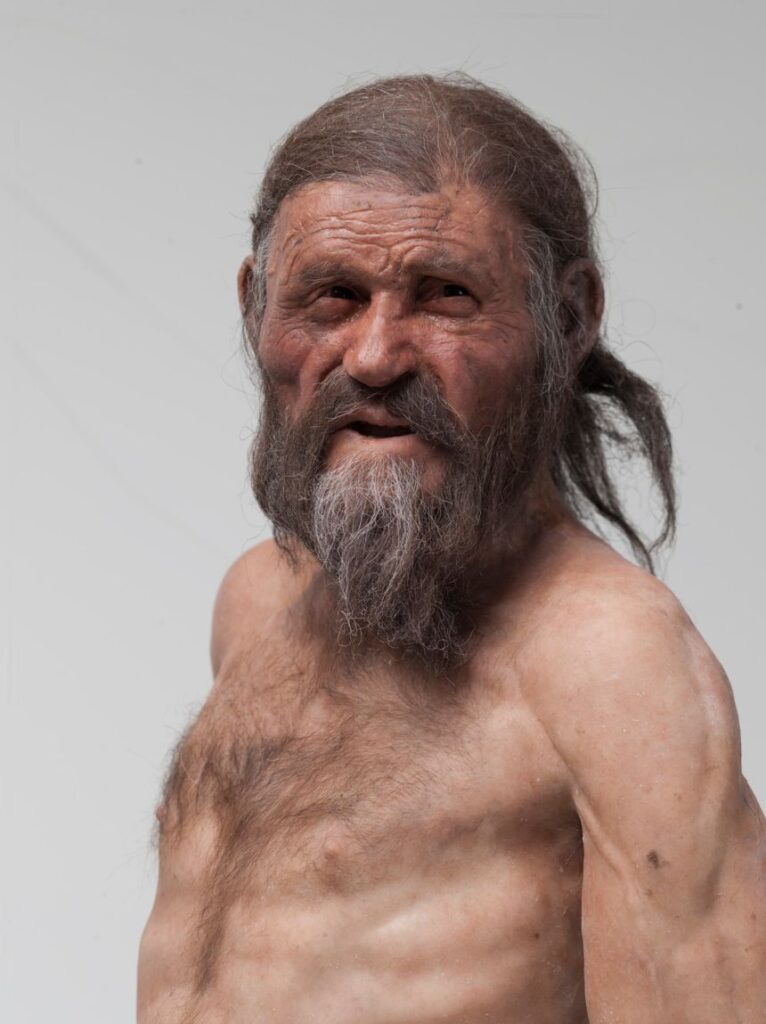 A reconstruction of Ötzi, who died 5,300 years ago.