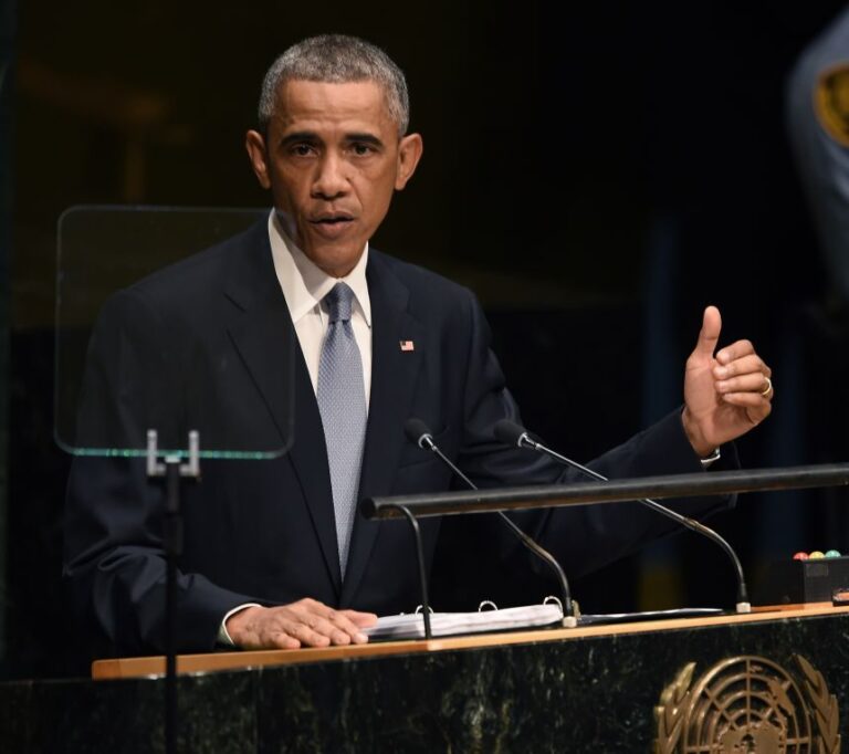 President Barack Obama addresses the United Nations General Assembly September 24, 2014, in New York.