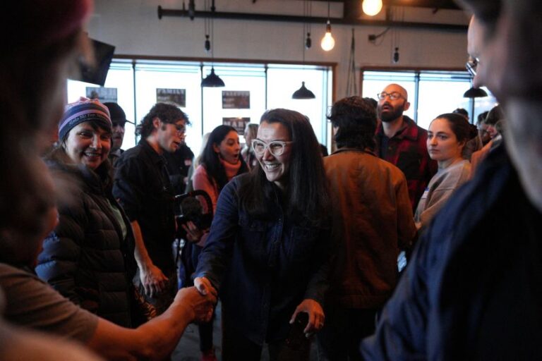 Mary Peltola launches her campaign as a Democratic candidate for Senate in Anchorage, Alaska, U.S., January 17, 2026. REUTERS/Kerry Tasker