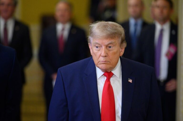 President Donald Trump speaks with reporters after arriving in Washington, on June 24, 2026.