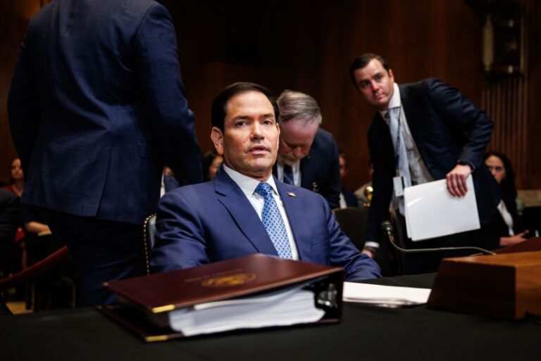 Secretary of State Marco Rubio arrives before the Senate Committee on Appropriations, Subcommittee on State, Foreign Operations, and Related Programs on Wednesday, June 3, in Washington, DC.