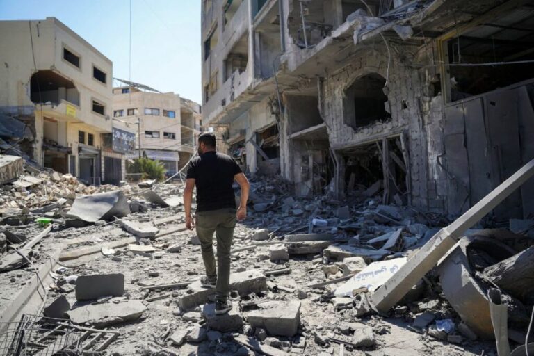 The site of an Israeli strike in the southern Lebanese city of Nabatieh on June 21, 2026.