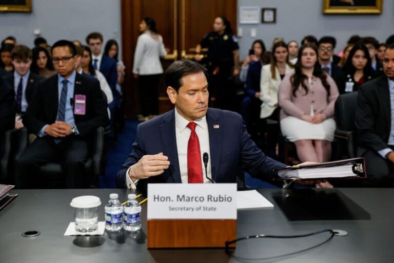 Secretary of State Marco Rubio arrives to testify before a House Appropriations Subcommittee hearing on Capitol Hill on June 2, 2026.