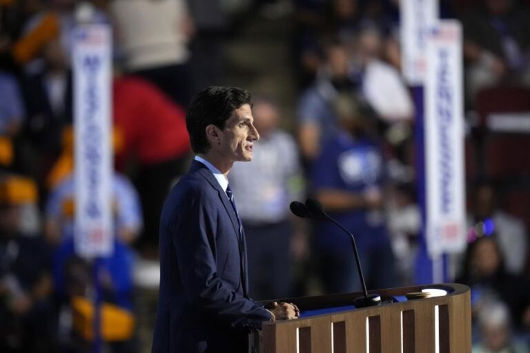 Jack Schlossberg, grandson of President John F. Kennedy, took the stage on Day 2 of the Democratic National Convention (DNC) in Chicago, Illinois, on August 20, 2024.