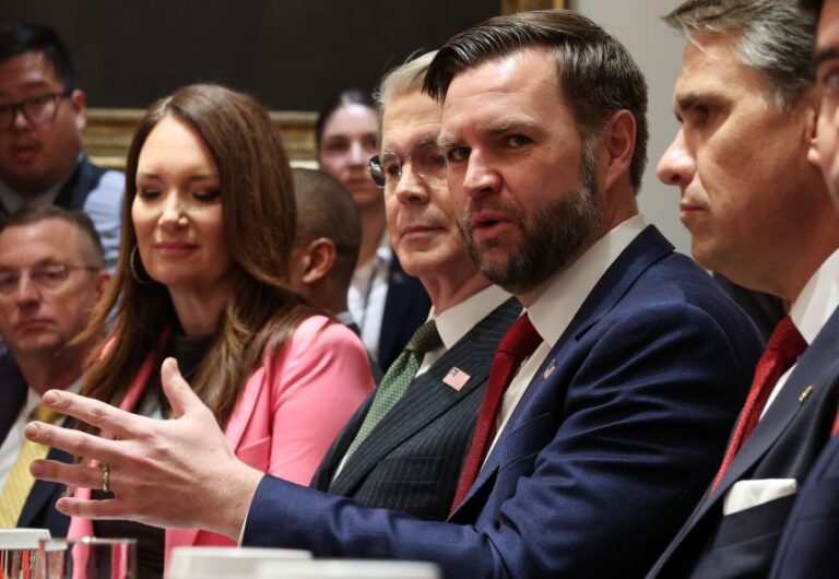 Vice President JD Vance speaks during a Cabinet meeting at the White House on May 27, 2026.