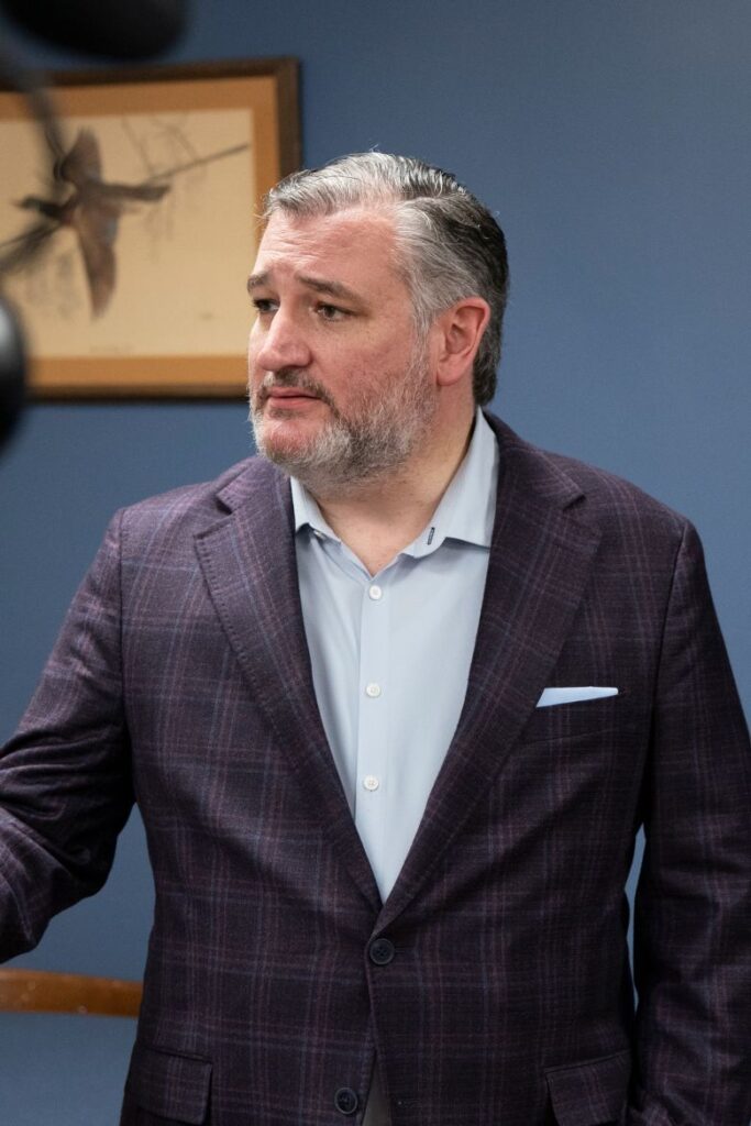 Cruz speaks to reporters while campaigning with South Carolina Attorney General and Republican gubernatorial candidate Alan Wilson at Doc's Barbeque on Wednesday in Columbia, South Carolina.