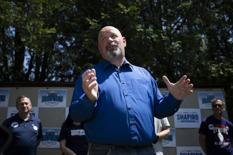 Congressional candidate Bob Brooks appears at a campaign event ahead of the May 19 primary in Bethlehem, Pennsylvania.