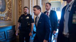 Acting Attorney General Todd Blanche arrives for a closed-door meeting with Republican senators who are expected to abandon a proposal for $1 billion in security money for the White House complex and President Donald Trump's ballroom after it has failed to win enough party support, at the Capitol in Washington, DC, on May 21.