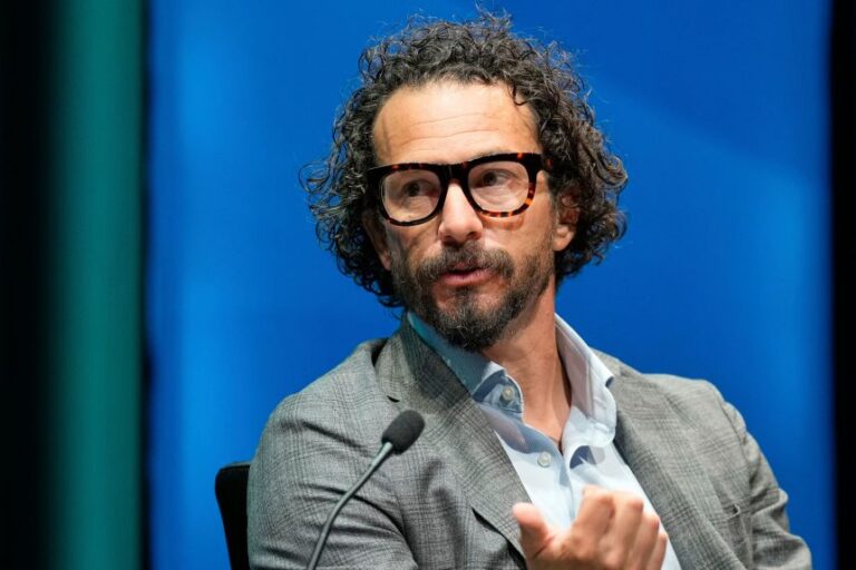 Former acting director of the FBI Brian Driscoll participates in a panel discussion during a summit on terrorism and political violence in New York on September 10, 2025.