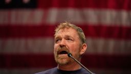 Graham Platner speaks at an event in Orono, Maine on May 24.