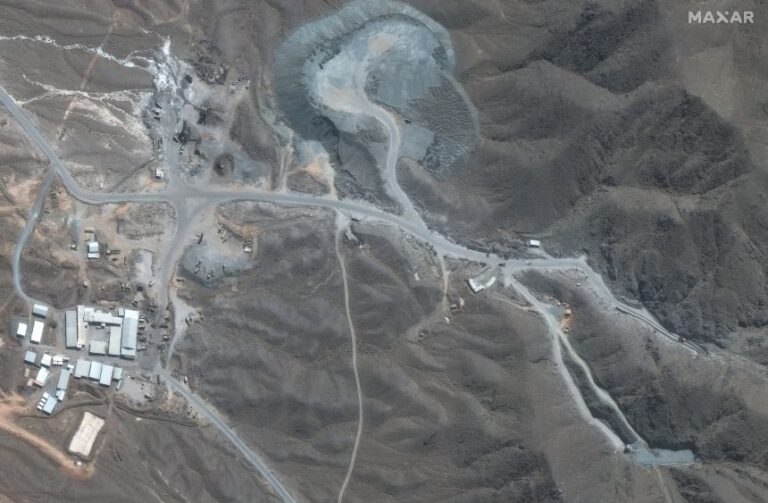 Satellite image shows concrete batch plant and central adits to underground tunnel complex near Natanz nuclear facility on September 16, 2025.
