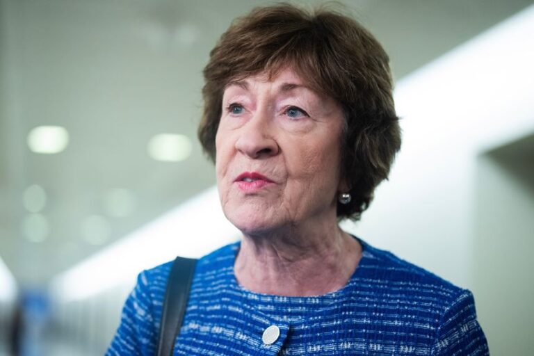 Senator Susan Collins, R-Maine, talks with reporters in Dirksen building on Thursday, July 16, 2026.