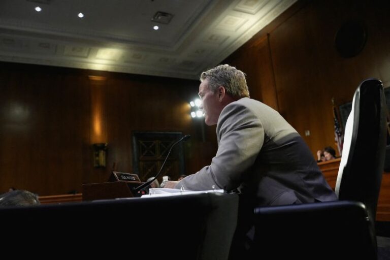 Sen. Jon Husted speaks during a Senate Appropriations Committee hearing on President Donald Trump's supplemental funding request for the Department of Defense, on July 21.