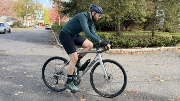 CNN Underscored associate testing writer Joe Bloss on a bike.