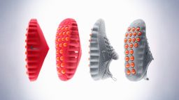 An engineering and manufacturing challenge over 10 years in the making, the Nike Mind 001 and Mind 002 feature 22 independent foam nodes per shoe that are bonded to a flexible, water-resistant material that allows them to act as pistons and gimbals as athletes move — imparting the feeling, and even the texture, of the ground directly beneath.