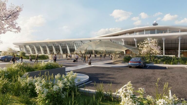 Rendering of the renovated Dulles Airport.