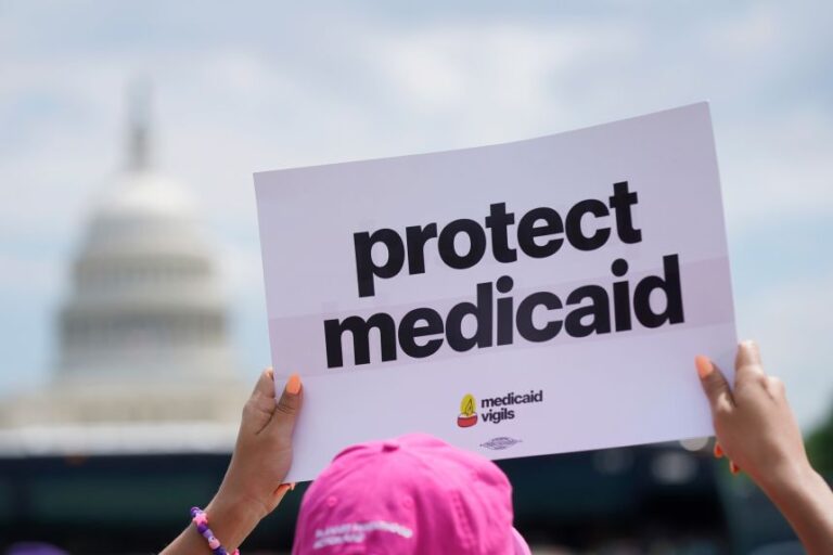 Care advocates attend 24-hour vigil at the US Capitol to share stories and urge lawmakers to protect Medicaid on May 7, 2025.