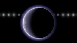 Artist’s impression of the trans-Neptunian object (612533) 2002 XV93 occulting a background star. Observations of a stellar occultation in January 2024 revealed gradual fading and recovery of the starlight, providing evidence for a very thin atmosphere around the object.