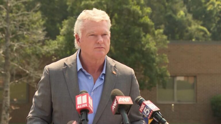 <p></p><p>Rep. Mike Collins, who is the Republican nominee for Senate in Georgia, ended his press conference Thursday after being questioned over his son-in-law's promotion of white nationalist and anti-Semitic content online</p>